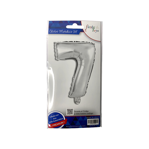 [SL/14-SL-7] GLOBO METALICO 14" PLATA N 7