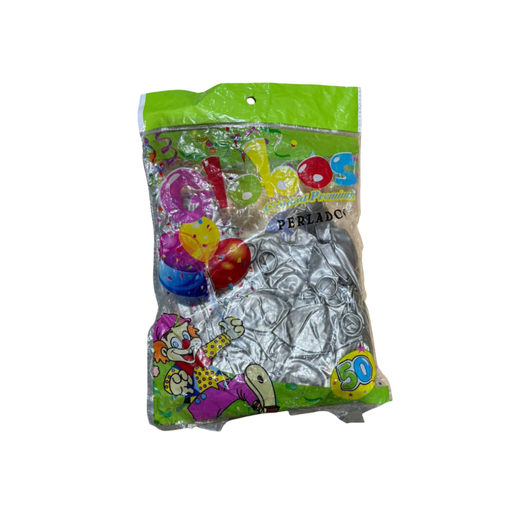 [236548881PLATEADO] GLOBOS DE 50 PERLADOS PLATEADO