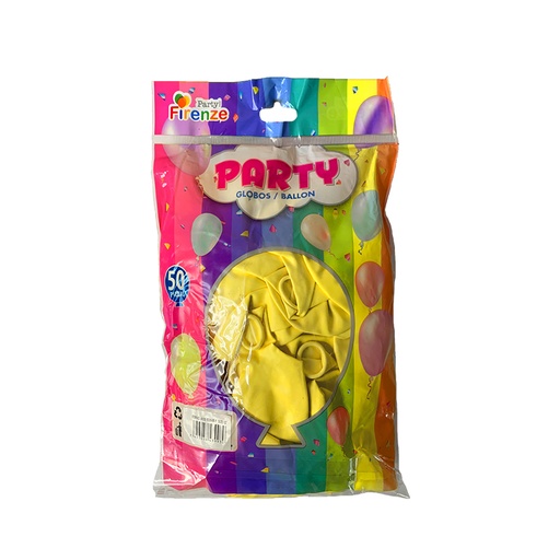 [A105-50064M-Y] GLOBOS PASTEL DE 50 AMARILLO 