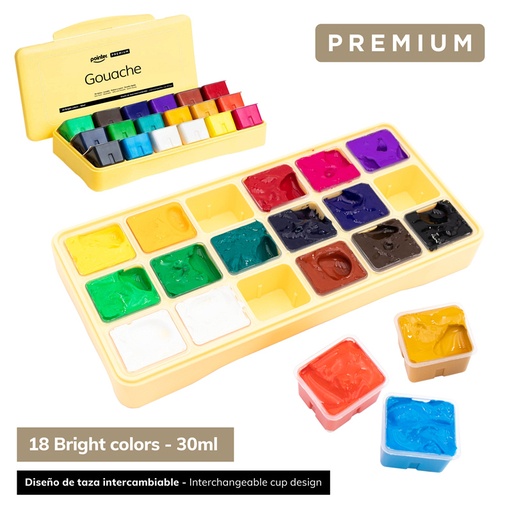 [GOUP-2297] GOUACHE 30ml x 18 COLORES