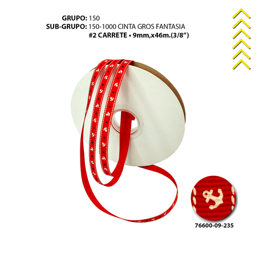 [76600-16-235] GRO #2 FANTASIA ANCLAS BLANCO/ROJO