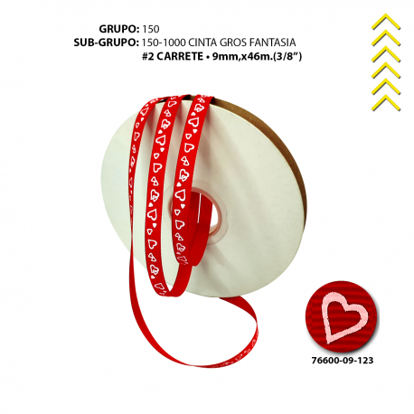 [76600-16-123] GROSS #2 FANTASIA - CORAZONES ROJO/ROJO 