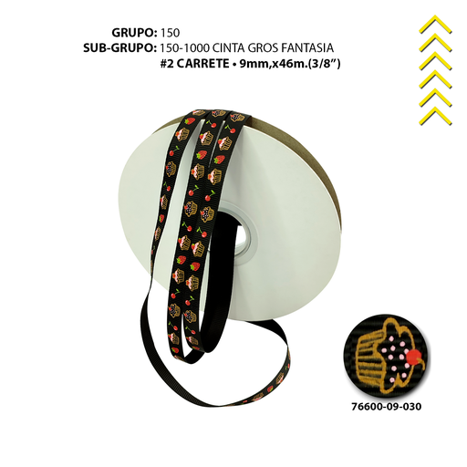 [76600-16-030] GRO #2 FANTASIA CUPCAKES DORADO/NEGRO