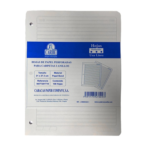 [N47T201T10] HOJAS CARTA PERFORADAS