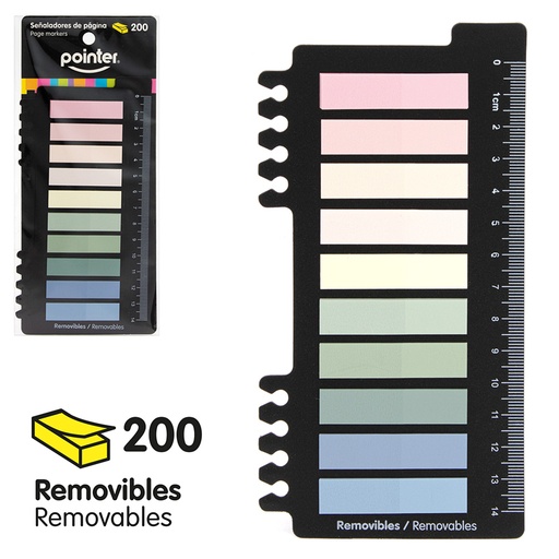 [STN-11-200] SEÑALADORES DE PAGINA ADHESIVOS (PASTEL) - x200PZAS