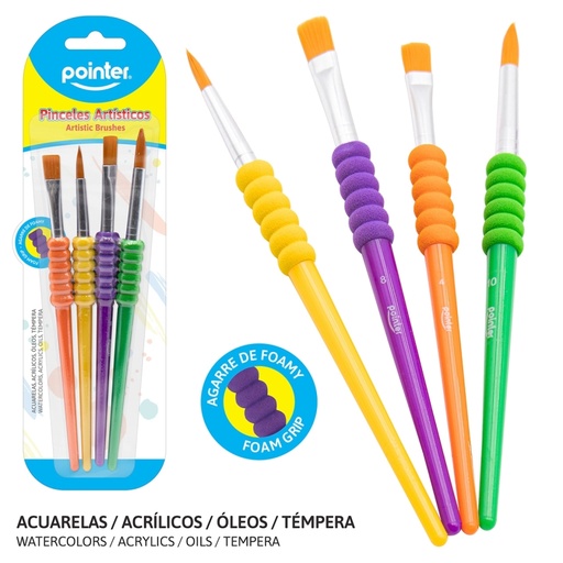 [AB-2104] PINCELES ARTISTICOS x4PZAS