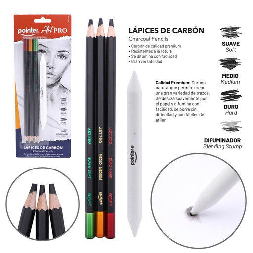 [CPD-2246] LAPICES CARBONCILLO CON DIFUMINADOR