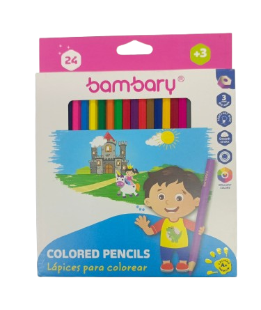 [205-1505/101] LAPICES DE COLORES HEX 24 UND 7" X3.0 MM CJA