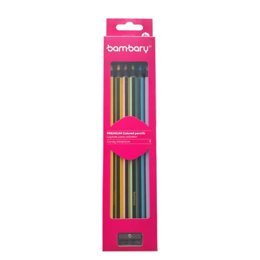 [205-1505/110] LAPICES DE COLORES PASTEL HEXAGONALES x6UND + SACAPUNTAS