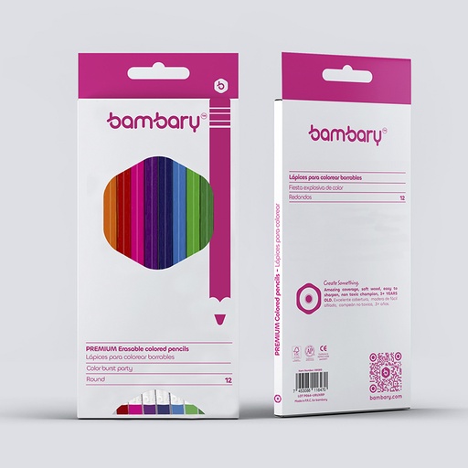 [205-1515/105] LAPICES DE COLORES REDONDOS x12UND BORRABLES