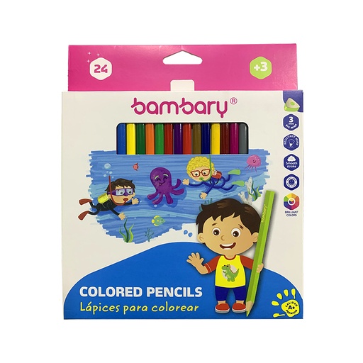 [205-1520/101] LAPICES DE COLORES TRI 24 UND 7" X3.0 MM CJA