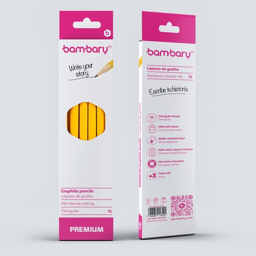 [205-1010/002] LÁPICES DE GRAFITO TRIANGULARES X12