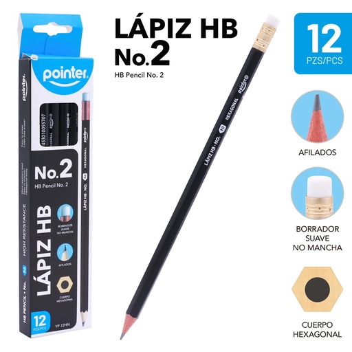 [YP-12HN] LAPIZ HB No.2 x 12 PZAS.