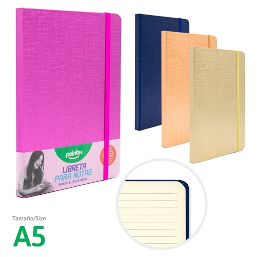 [NB-1980-A5] LIBRETA DE APUNTES A5 x100 HOJAS AMARILLAS