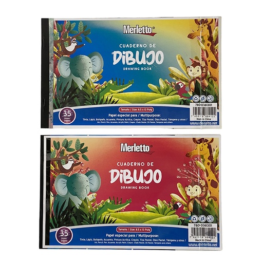 [780-0361301] CUADERNO DE DIBUJO - 8.5x13" x35 HOJAS