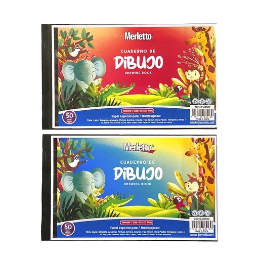 [780-0361302] CUADERNO DE DIBUJO - 8.5x13" x50 HOJAS