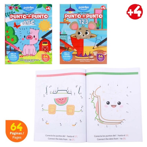 [DB-P64] LIBRO DE COLOREAR ABC PUNTO A PUNTO X8