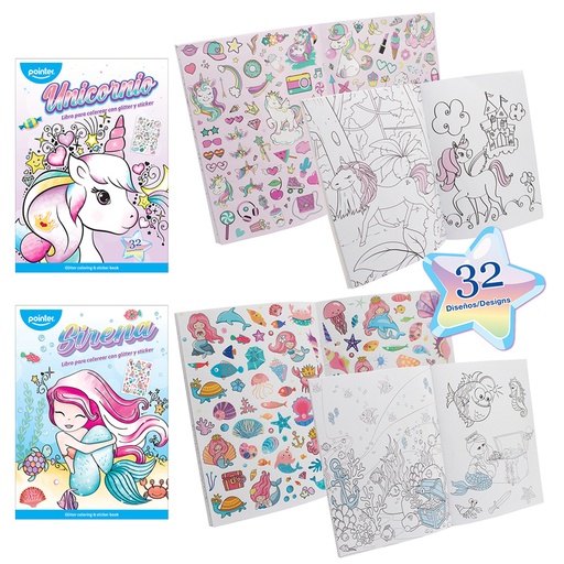 [DB-2263] LIBRO PARA COLOREAR CON ESCARCHA Y STICKER