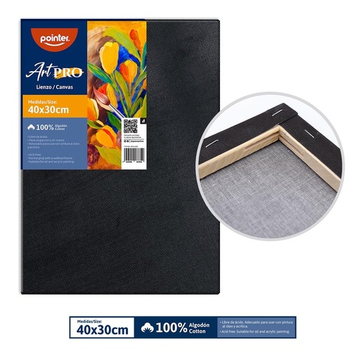 [BCA-4030] LIENZO NEGRO 40X30CM