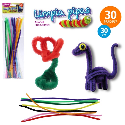 [RM-004] LIMPIA PIPAS DE COLORES SURTIDOS - 30CM x30PZAS