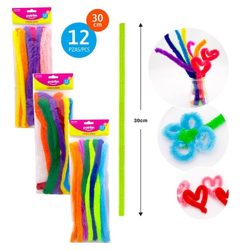 [ANC-22144] LIMPIA PIPAS DE COLORES SURTIDOS - 30CM x12PZAS