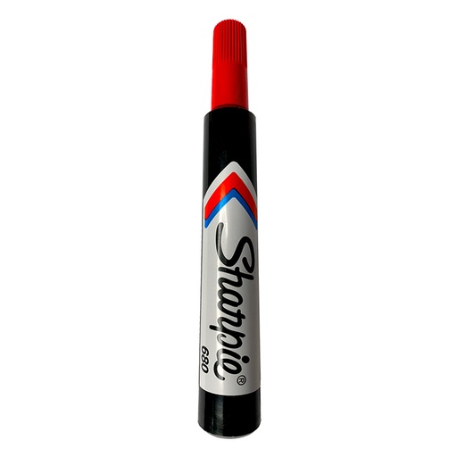 [V302078] MARCADOR PERMANENTE PUNTA BISELADA 680 ROJO 