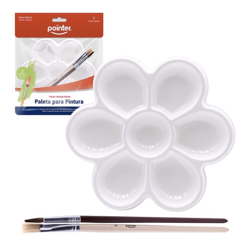 [31A11-0070-1-BR] PALETA PLASTICA PARA PINTURA +2 PINCELES