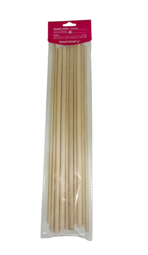 [324-6090/740] PALITOS DE MADERA REDONDOS MIXTO x100UND