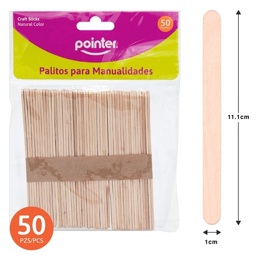 [30-CW-50NO] PALETAS PARA MANUALIDADES x50PZAS (COLOR NATURAL)