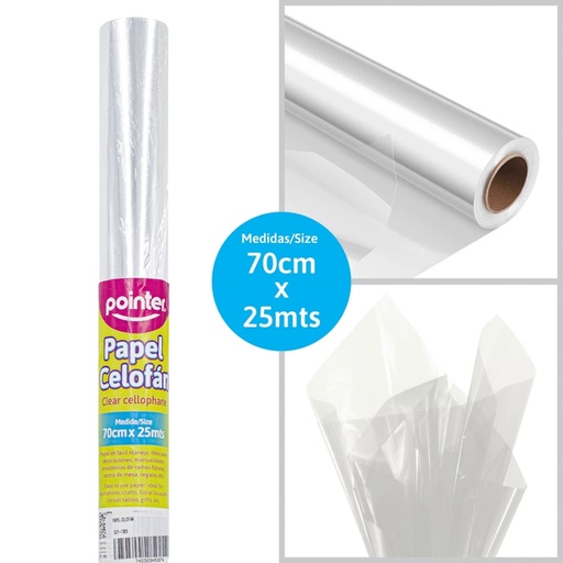 [CLP-7025] PAPEL CELOFAN 70CMX25MTS (TRANSPARENTE)