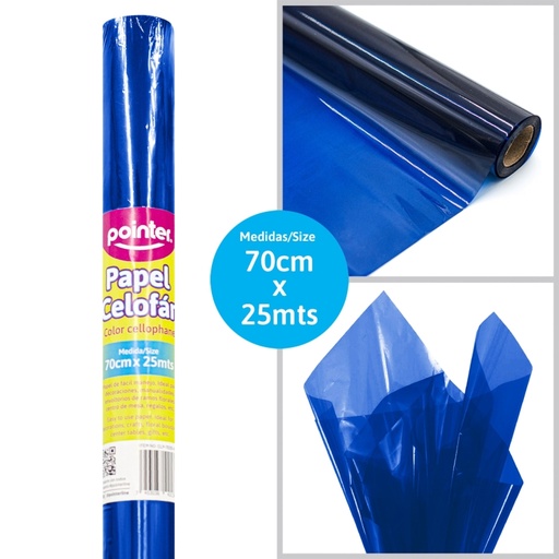 [CLP-7025-BU] PAPEL CELOFAN AZUL 70X25M