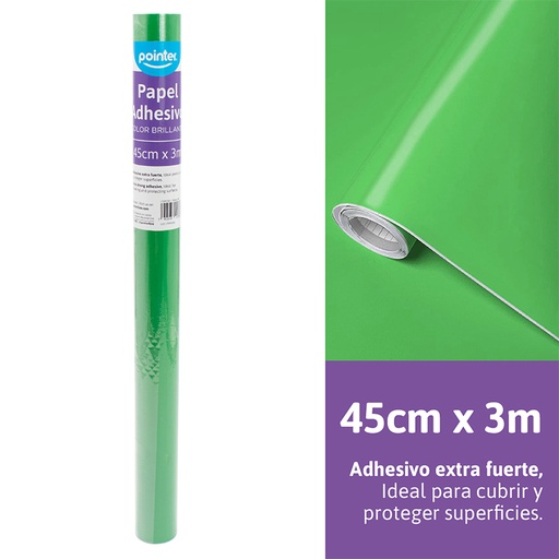 [7046B-3M] PAPEL CONTAC VERDE - 45Cm X 3Mts