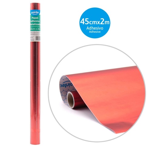 [PA-45200-RD] PAPEL CONTAC METALIZADO ROJO