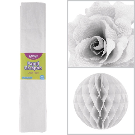 [CP-720] PAPEL CREPE - BLANCO (50x200CM)