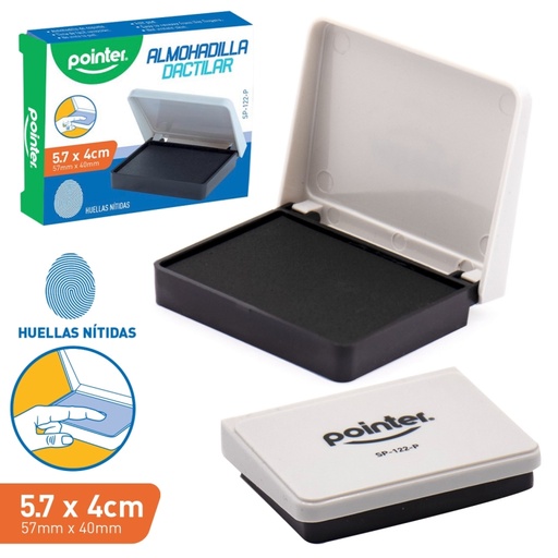 [SP-122-P] ALMOHADILLA DACTILAR TINTA NEGRA - 5.7 x 4CM