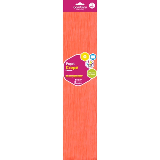 [107-3060/997] PAPEL CREPE NARANJA NEON - 50CM x 2M