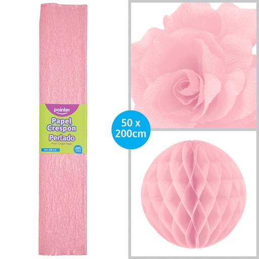 [PCP-704] PAPEL CREPE PERLADO ROSADO