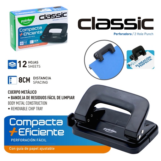 [PU-2360] PERFORADORA 8cm (12 HOJAS)