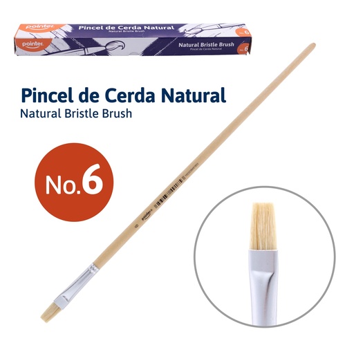[A579P-6] PINCEL DE CERDA NATURAL N6
