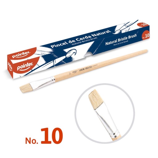 [A579P-10] PINCEL DE CERDA NATURAL PLANO N10 