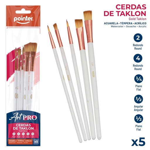 [BK0825] PINCELES ARTISTICOS X5