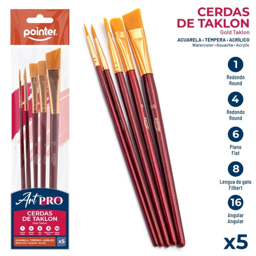 [AB-1010-16] PINCELES ARTISTICOS X5