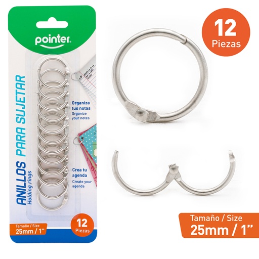 [BPC-2411] ANILLOS PARA SUJETAR 1" 25mm  x12 PZAS