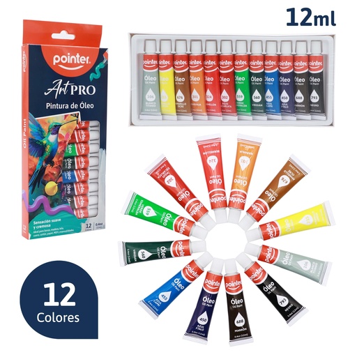 [OP-1212-B] PINTURA AL OLEO 12ML x12 COLORES