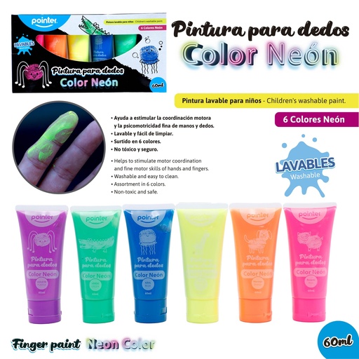 [WCT-22123-N] PINTA DEDOS 60ml COLORES NEON