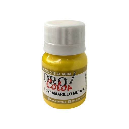 [F227] PINTURA METALICOS AL AGUA AMARILLO METALICO 30ML