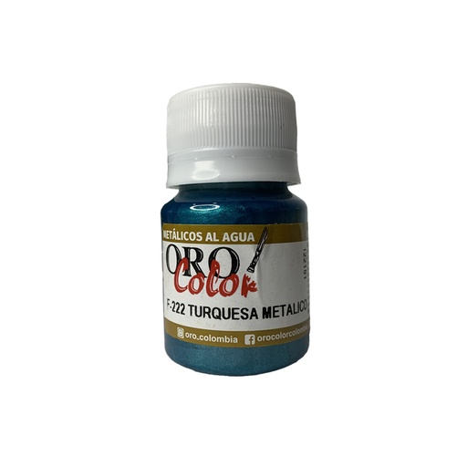 [F222] PINTURA METALICOS AL AGUA TURQUESA METALICO 30ML