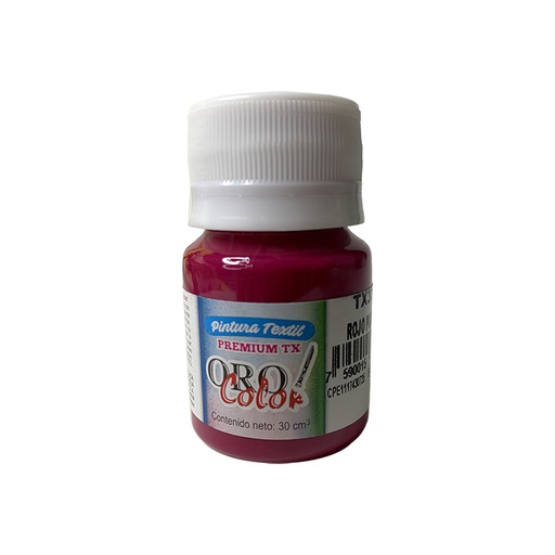 [TX330] PINTURA TEXTIL PREMIUM ROJO PURPURA 30ML
