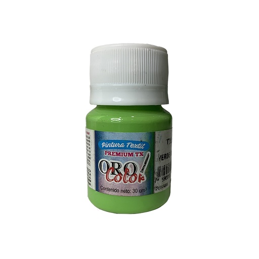 [TX359] PINTURA TEXTIL PREMIUM VERDE MANZANA 30ML