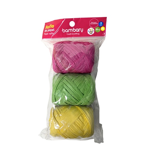 [712-0550/062] RAFIA DE PAPEL - COLORES NEON